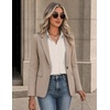 image:imageZeagoo Button Down Shirts for Women Long Sleeve Tops Striped Solid Blouses  Collared V Neck Shirts Button Up Shirt Dressy Casual Blouses Cute Summer Fall Fashion Clothes Office Work Tops Spring OutfitsKhaki Stripedtz422