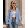 image:imageZeagoo Button Down Shirts for Women Long Sleeve Tops Striped Solid Blouses  Collared V Neck Shirts Button Up Shirt Dressy Casual Blouses Cute Summer Fall Fashion Clothes Office Work Tops Spring OutfitsBlue Stripedtz273