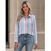 image:imageZeagoo Button Down Shirts for Women Long Sleeve Tops Striped Solid Blouses  Collared V Neck Shirts Button Up Shirt Dressy Casual Blouses Cute Summer Fall Fashion Clothes Office Work Tops Spring OutfitsPink Blue Stripedtz267
