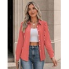 image:imageZeagoo Button Down Shirts for Women Long Sleeve Tops Striped Solid Blouses  Collared V Neck Shirts Button Up Shirt Dressy Casual Blouses Cute Summer Fall Fashion Clothes Office Work Tops Spring OutfitsRed Stripedtw701