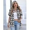 image:imageZeagoo Button Down Shirts for Women Short Sleeve Collared Tops Dressy Casual V Neck BlousesJh608 Geometry