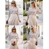image:imageZeagoo Women Button Down Shirts Lantern Long Sleeve Tops Business Casual Chiffon Blouses Trendy Work ClothesAn443apricot