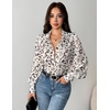 image:imageZeagoo Women Button Down Shirts Lantern Long Sleeve Tops Business Casual Chiffon Blouses Trendy Work ClothesAn443apricot