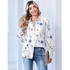 image:imageZeagoo Women Button Down Shirts Lantern Long Sleeve Tops Business Casual Chiffon Blouses Trendy Work ClothesBf290white Flowers