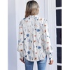 image:imageZeagoo Women Button Down Shirts Lantern Long Sleeve Tops Business Casual Chiffon Blouses Trendy Work ClothesBf290white Flowers