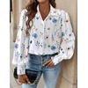 image:imageZeagoo Women Button Down Shirts Lantern Long Sleeve Tops Business Casual Chiffon Blouses Trendy Work ClothesBf290white Flowers