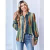 image:imageZeagoo Women Button Down Shirts Lantern Long Sleeve Tops Business Casual Chiffon Blouses Trendy Work ClothesCx289multicolored