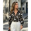 image:imageZeagoo Women Button Down Shirts Lantern Long Sleeve Tops Business Casual Chiffon Blouses Trendy Work ClothesCx312
