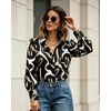 image:imageZeagoo Women Button Down Shirts Lantern Long Sleeve Tops Business Casual Chiffon Blouses Trendy Work ClothesCx312