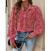 image:imageZeagoo Women Button Down Shirts Lantern Long Sleeve Tops Business Casual Chiffon Blouses Trendy Work ClothesJh590red