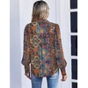 image:imageZeagoo Women Button Down Shirts Lantern Long Sleeve Tops Business Casual Chiffon Blouses Trendy Work ClothesMz721multicolored