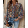 image:imageZeagoo Women Button Down Shirts Lantern Long Sleeve Tops Business Casual Chiffon Blouses Trendy Work ClothesMz721multicolored