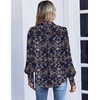 image:imageZeagoo Women Button Down Shirts Lantern Long Sleeve Tops Business Casual Chiffon Blouses Trendy Work ClothesMz869navy