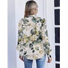 image:imageZeagoo Women Button Down Shirts Lantern Long Sleeve Tops Business Casual Chiffon Blouses Trendy Work ClothesSp99green Leaves