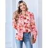image:imageZeagoo Women Button Down Shirts Lantern Long Sleeve Tops Business Casual Chiffon Blouses Trendy Work ClothesWf97pink