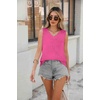 image:imageZeagoo Women Eyelet Tank Tops Sleeveless Shirts V Neck Cute Summer Top Loose Fit Camisole Rose Red