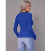 image:imageZeagoo Women Long Sleeve Tops Crewneck Ribbed Knit Fitted Tshirts Dressy Casual Basic Tee 2026 Summer Fall ClothesBlue