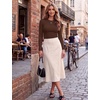 image:imageZeagoo Women Long Sleeve Tops Crewneck Ribbed Knit Fitted Tshirts Dressy Casual Basic Tee 2026 Summer Fall ClothesBrown