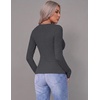 image:imageZeagoo Women Long Sleeve Tops Crewneck Ribbed Knit Fitted Tshirts Dressy Casual Basic Tee 2026 Summer Fall ClothesCharcoal
