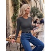 image:imageZeagoo Women Long Sleeve Tops Crewneck Ribbed Knit Fitted Tshirts Dressy Casual Basic Tee 2026 Summer Fall ClothesCharcoal