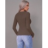 image:imageZeagoo Women Long Sleeve Tops Crewneck Ribbed Knit Fitted Tshirts Dressy Casual Basic Tee 2026 Summer Fall ClothesLight Khaki