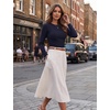 image:imageZeagoo Women Long Sleeve Tops Crewneck Ribbed Knit Fitted Tshirts Dressy Casual Basic Tee 2026 Summer Fall ClothesNavy Blue