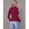 image:imageZeagoo Women Long Sleeve Tops Crewneck Ribbed Knit Fitted Tshirts Dressy Casual Basic Tee 2026 Summer Fall ClothesWine Red