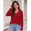 image:imageZeagoo Womens Long Sleeve Shirts V Neck Basic Tee Tops Dressy Casual Business Work Blouses Fall Outfits S3XLDark Red