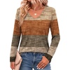 image:imageZeagoo Womens Long Sleeve Shirts V Neck Basic Tee Tops Dressy Casual Business Work Blouses Fall Outfits S3XLFall Weave Stripe