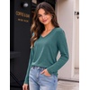 image:imageZeagoo Womens Long Sleeve Shirts V Neck Basic Tee Tops Dressy Casual Business Work Blouses Fall Outfits S3XLPeacock Blue