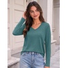 image:imageZeagoo Womens Long Sleeve Shirts V Neck Basic Tee Tops Dressy Casual Business Work Blouses Fall Outfits S3XLPeacock Blue