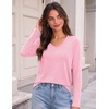 image:imageZeagoo Womens Long Sleeve Shirts V Neck Basic Tee Tops Dressy Casual Business Work Blouses Fall Outfits S3XLPink
