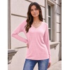 image:imageZeagoo Womens Long Sleeve Shirts V Neck Basic Tee Tops Dressy Casual Business Work Blouses Fall Outfits S3XLPink