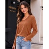 image:imageZeagoo Womens Long Sleeve Shirts V Neck Basic Tee Tops Dressy Casual Business Work Blouses Fall Outfits S3XLRust Orange