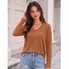 image:imageZeagoo Womens Long Sleeve Shirts V Neck Basic Tee Tops Dressy Casual Business Work Blouses Fall Outfits S3XLRust Orange