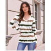 image:imageZeagoo Womens Long Sleeve Shirts V Neck Basic Tee Tops Dressy Casual Business Work Blouses Fall Outfits S3XLTie Dye Stripe Print