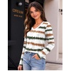 image:imageZeagoo Womens Long Sleeve Shirts V Neck Basic Tee Tops Dressy Casual Business Work Blouses Fall Outfits S3XLTie Dye Stripe Print