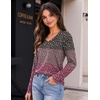 image:imageZeagoo Womens Long Sleeve Shirts V Neck Basic Tee Tops Dressy Casual Business Work Blouses Fall Outfits S3XLVintage Ditsy Floral