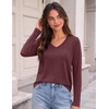 image:imageZeagoo Womens Long Sleeve Shirts V Neck Basic Tee Tops Dressy Casual Business Work Blouses Fall Outfits S3XLWine Red