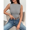 image:imageZeagoo Womens Sleeveless Mock Turtleneck Tank Tops Ribbed Lettuce Trim Tops Basic Slim Fit Shirts Casual Summer Clothes 2026Blackwhite Stripe