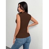 image:imageZeagoo Womens Sleeveless Mock Turtleneck Tank Tops Ribbed Lettuce Trim Tops Basic Slim Fit Shirts Casual Summer Clothes 2026Browm
