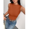 image:imageZeagoo Womens Sleeveless Mock Turtleneck Tank Tops Ribbed Lettuce Trim Tops Basic Slim Fit Shirts Casual Summer Clothes 2026Orange