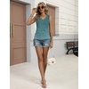 image:imageZeagoo Womens Summer Tops Ruched Tank Tops V Neck Drawstring Side Slim Fitted Sleeveless Blouses