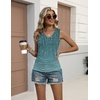 image:imageZeagoo Womens Summer Tops Ruched Tank Tops V Neck Drawstring Side Slim Fitted Sleeveless Blouses