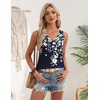 image:imageZeagoo Womens Tank Tops 2026 Summer Sleeveless Loose Fit Tops V Neck Pleated Trendy Fashion Business Casual ShirtsSf103 Flower
