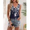 image:imageZeagoo Womens Tank Tops 2026 Summer Sleeveless Loose Fit Tops V Neck Pleated Trendy Fashion Business Casual ShirtsSf103 Flower