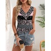 image:imageZeagoo Womens Tank Tops 2026 Summer Sleeveless Loose Fit Tops V Neck Pleated Trendy Fashion Business Casual ShirtsTz245 Striped