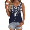 image:imageZeagoo Womens Tank Tops 2026 Summer Sleeveless Loose Fit Tops V Neck Pleated Trendy Fashion Business Casual ShirtsSf103 Flower