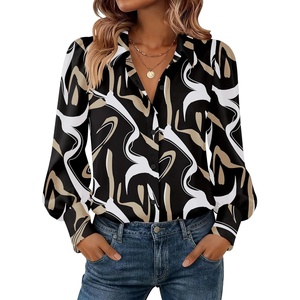 image:imageZeagoo Women Button Down Shirts Lantern Long Sleeve Tops Business Casual Chiffon Blouses Trendy Work ClothesCx312