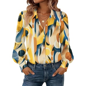 image:imageZeagoo Women Button Down Shirts Lantern Long Sleeve Tops Business Casual Chiffon Blouses Trendy Work ClothesJh579multicolored